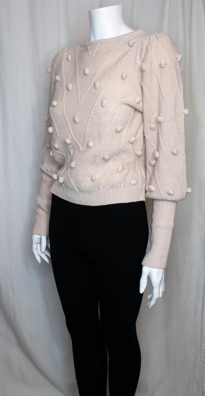 FATE "Dottie" Cream Pom Pom Knit Sweater NWT SMALL